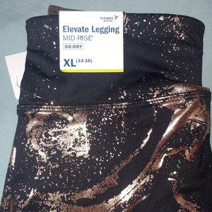 NWT. Old Navy Active Girls Elevate Leggings Mid-Rise Go-Dry XL 14-16